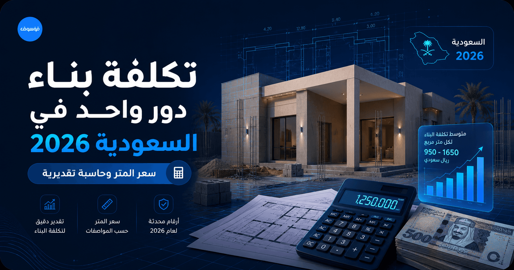 تكلفة بناء دور واحد في السعودية وحساب سعر المتر
